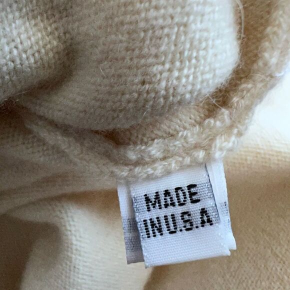 Vintage Kevan Hall Designer Dress Cashmere and Satin Short Sleeve Ivory Cream - Picture 6 of 13